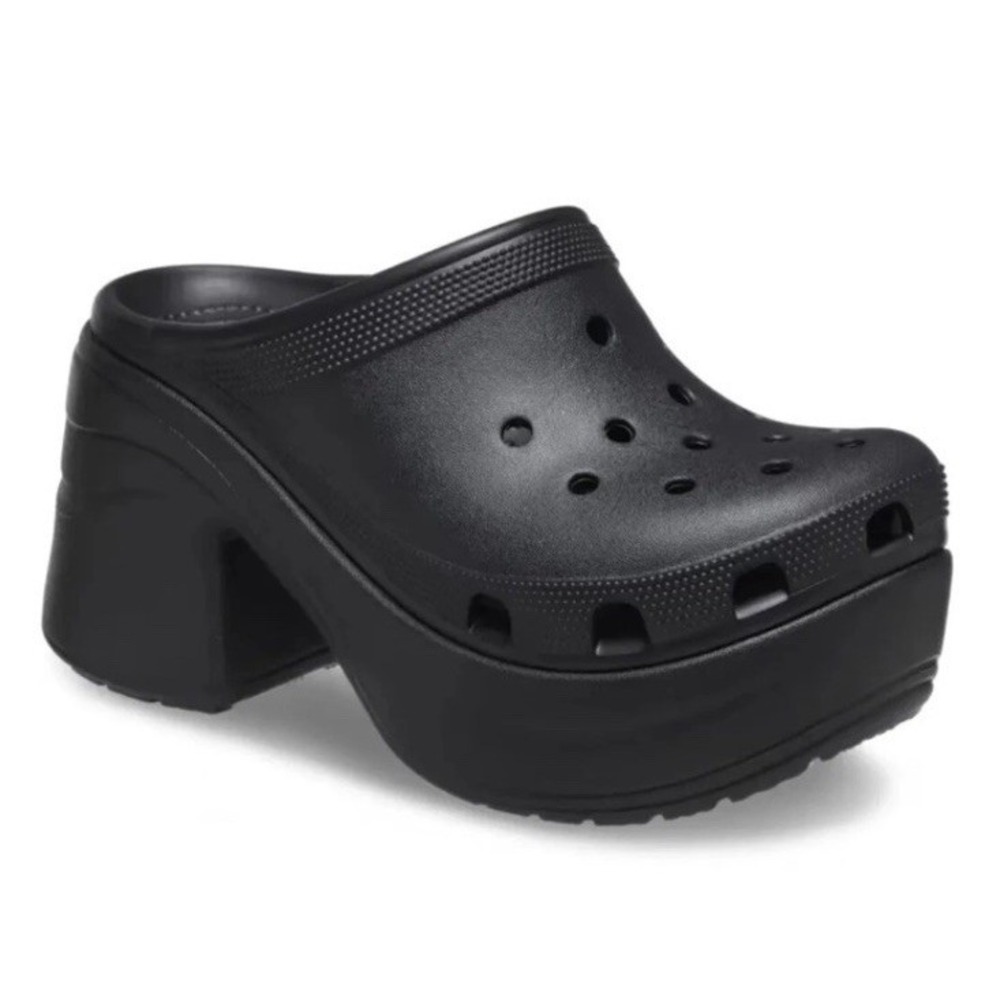 Crocs Siren Clog‎  (size M11/W12) Black Chunky Heel Platform Women's Size 12 NEW